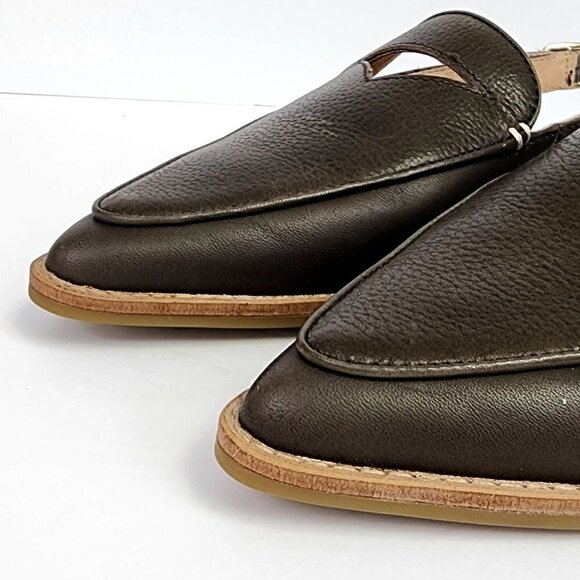 Sperry Top-Sider Saybrook Tumbled Leather Slingback Loafer Flats Olive 9.5 - Picture 2 of 9